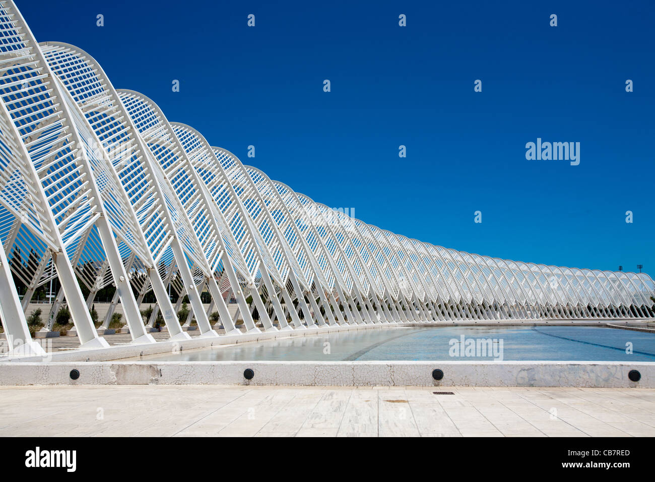 Les chefs d'œuvre de l'architecture de Santiago Calatrava OAKA Sports Centre, à Athènes, Grèce du Nord Banque D'Images