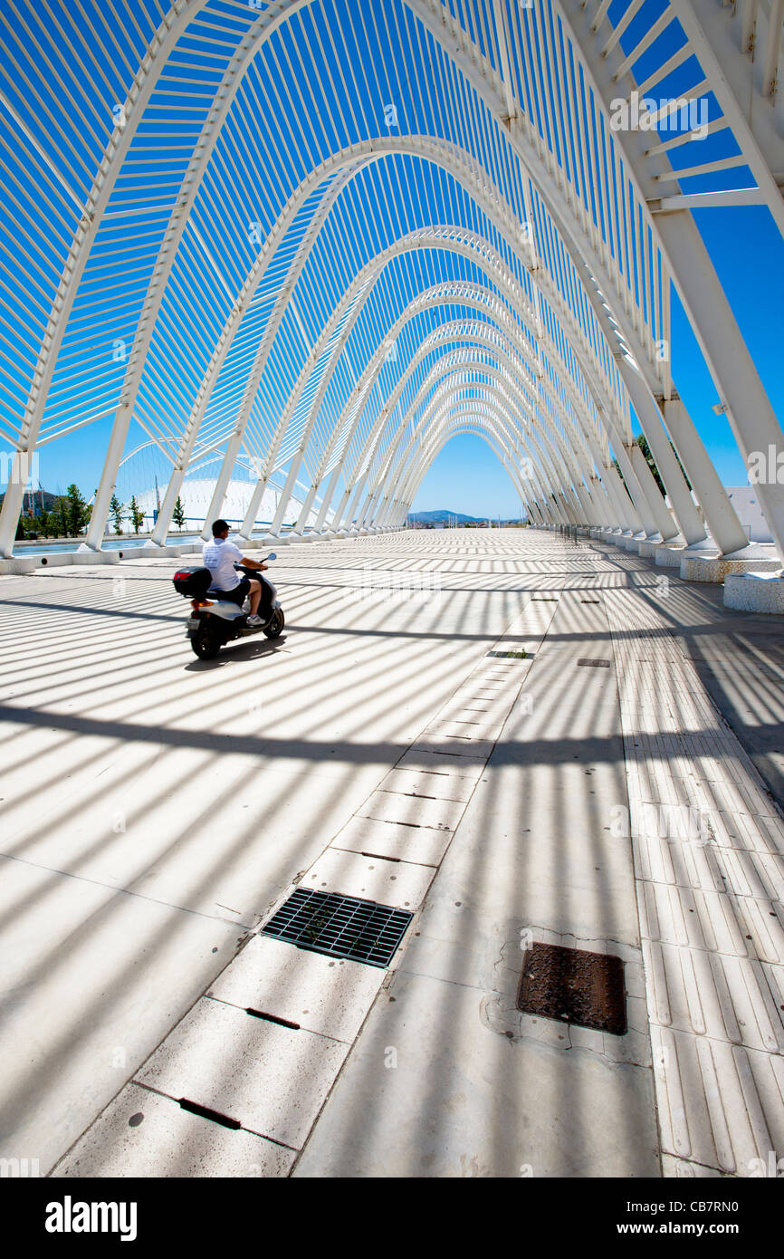 Les chefs d'œuvre de l'architecture de Santiago Calatrava OAKA Sports Centre, à Athènes, Grèce du Nord Banque D'Images