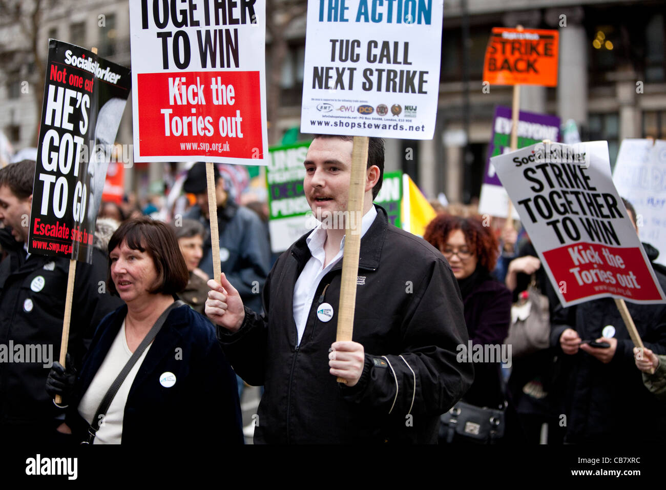 Grève du secteur public (les syndicats) Londres, Angleterre, 2011 Banque D'Images