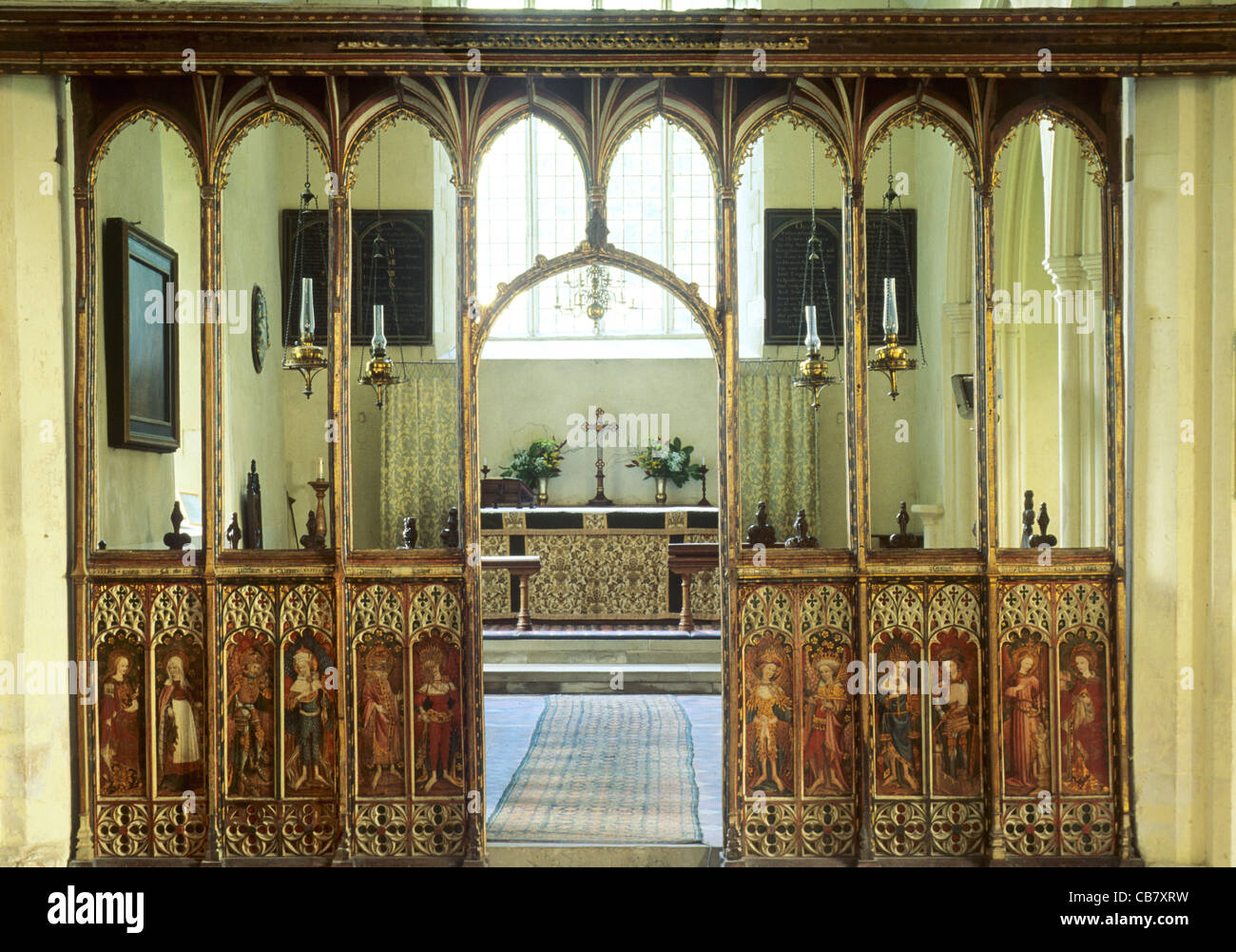 Barton Turf, Norfolk, England UK jubé écrans anglais peintures peinture art 15e siècle médiéval église églises Banque D'Images