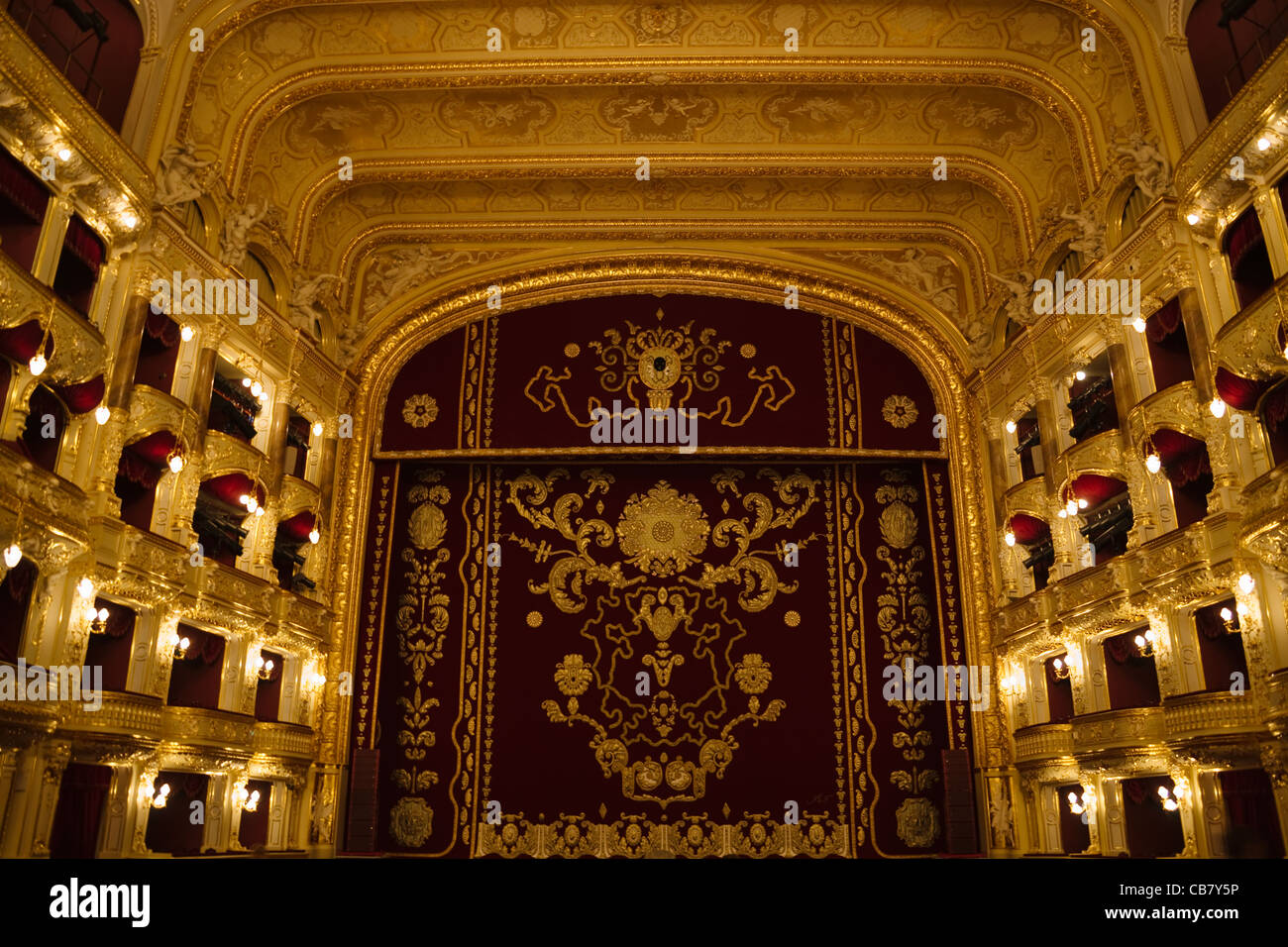 À l'intérieur de Opera and Ballet Theatre, Odessa, Ukraine Banque D'Images