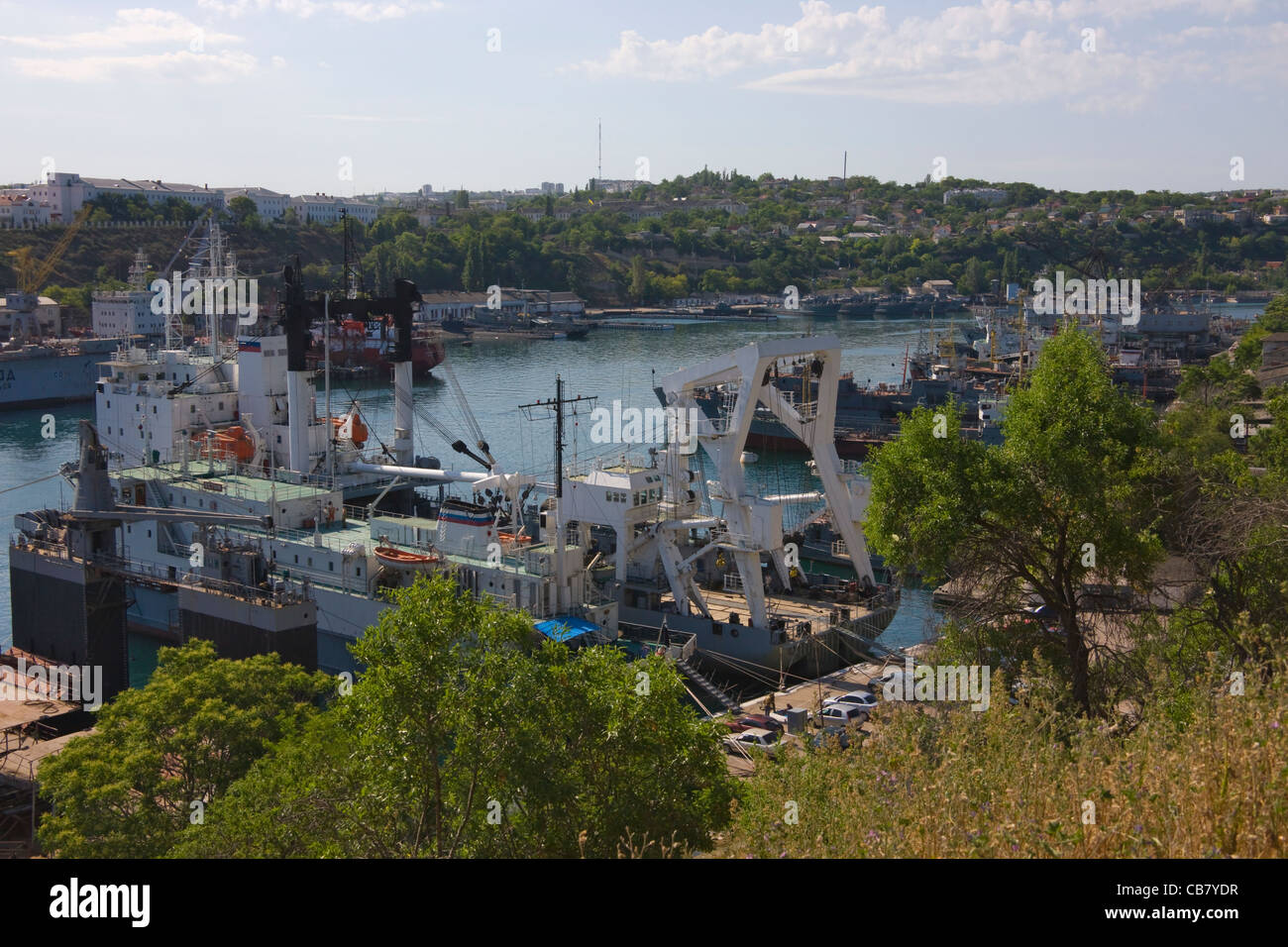 Navires de la base navale, Sébastopol, en Crimée, Ukraine Banque D'Images