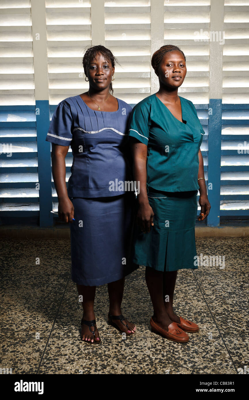 Les infirmières à l'hôpital, Freetown, Sierra Leone Banque D'Images