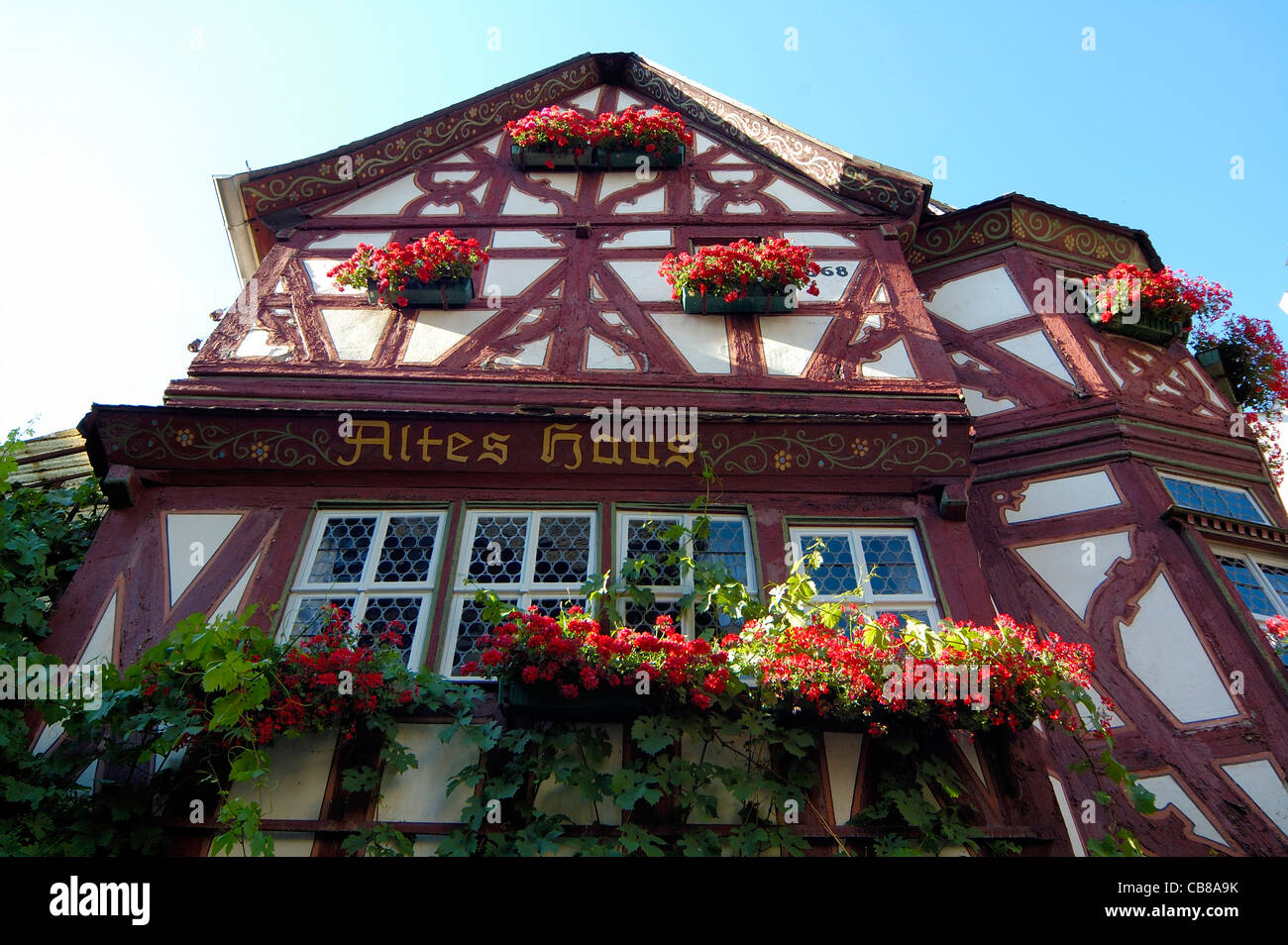Bacharach am Rhein, Altstadt mit Haus Altes Fachwerkhaus, Mittelrhein, Rheinland-Pfalz, Deutschland Banque D'Images
