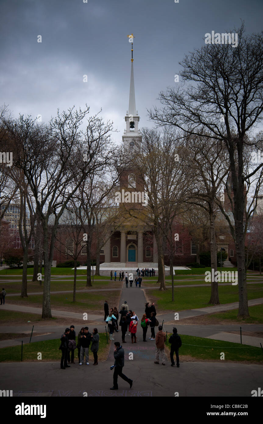 Harvard Memorial Church et de l'Université de Harvard Yard à Cambridge, MA Banque D'Images