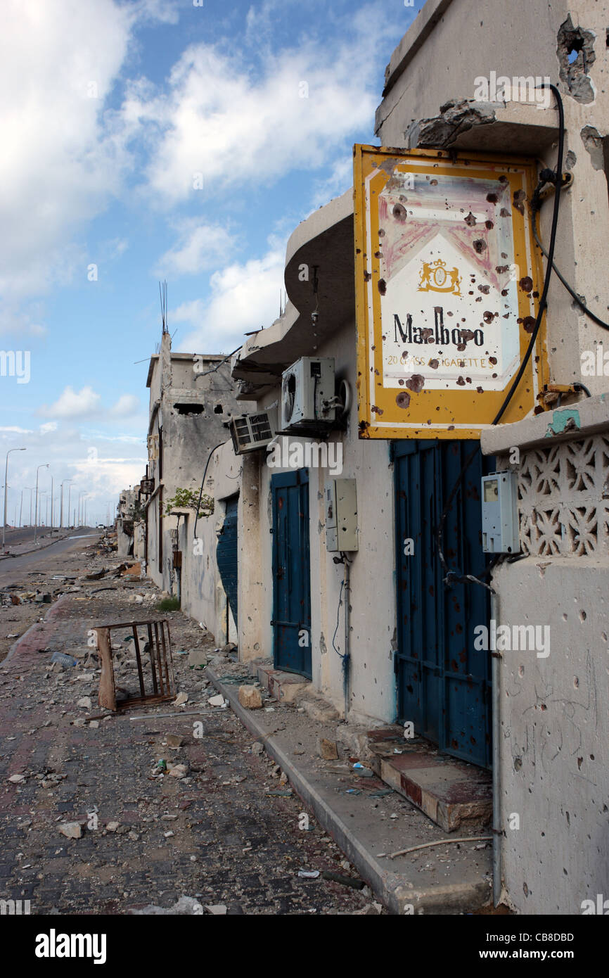 Lendemain de bataille. Syrte, Libye Banque D'Images