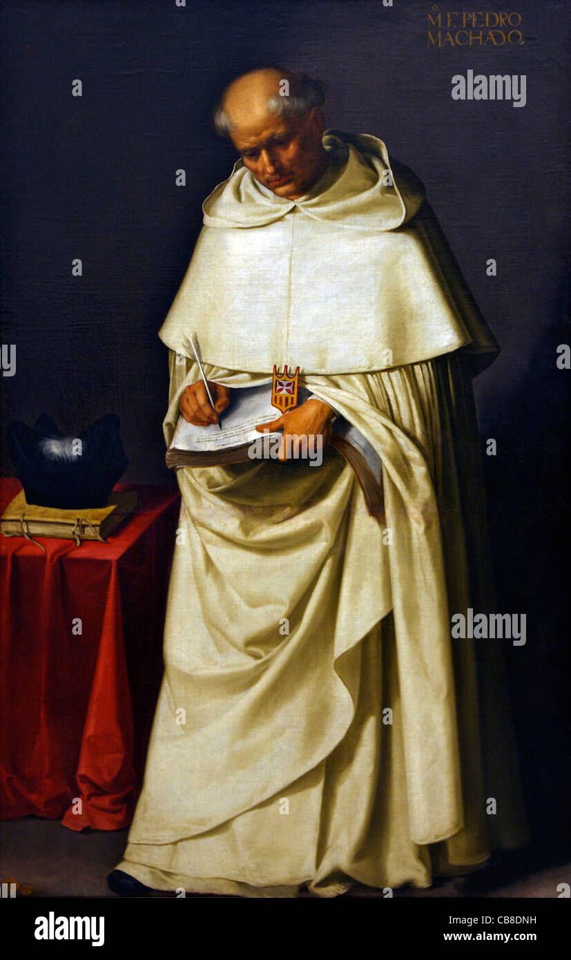 Le Frère Pedro Machado, par Francisco de Zurbaran, vers 1630, le Museo de la Real Academia de Bellas Artes de, l'Académie Royale de San, F Banque D'Images