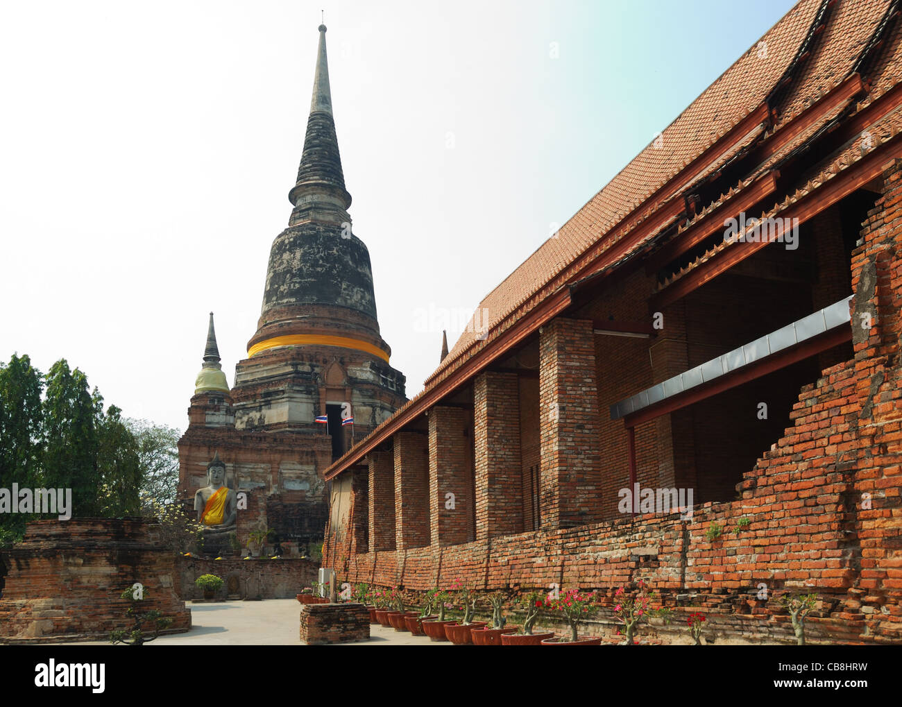 Wat Yai Chai Mongkol (Mongkhon) à Ayutthaya. Banque D'Images