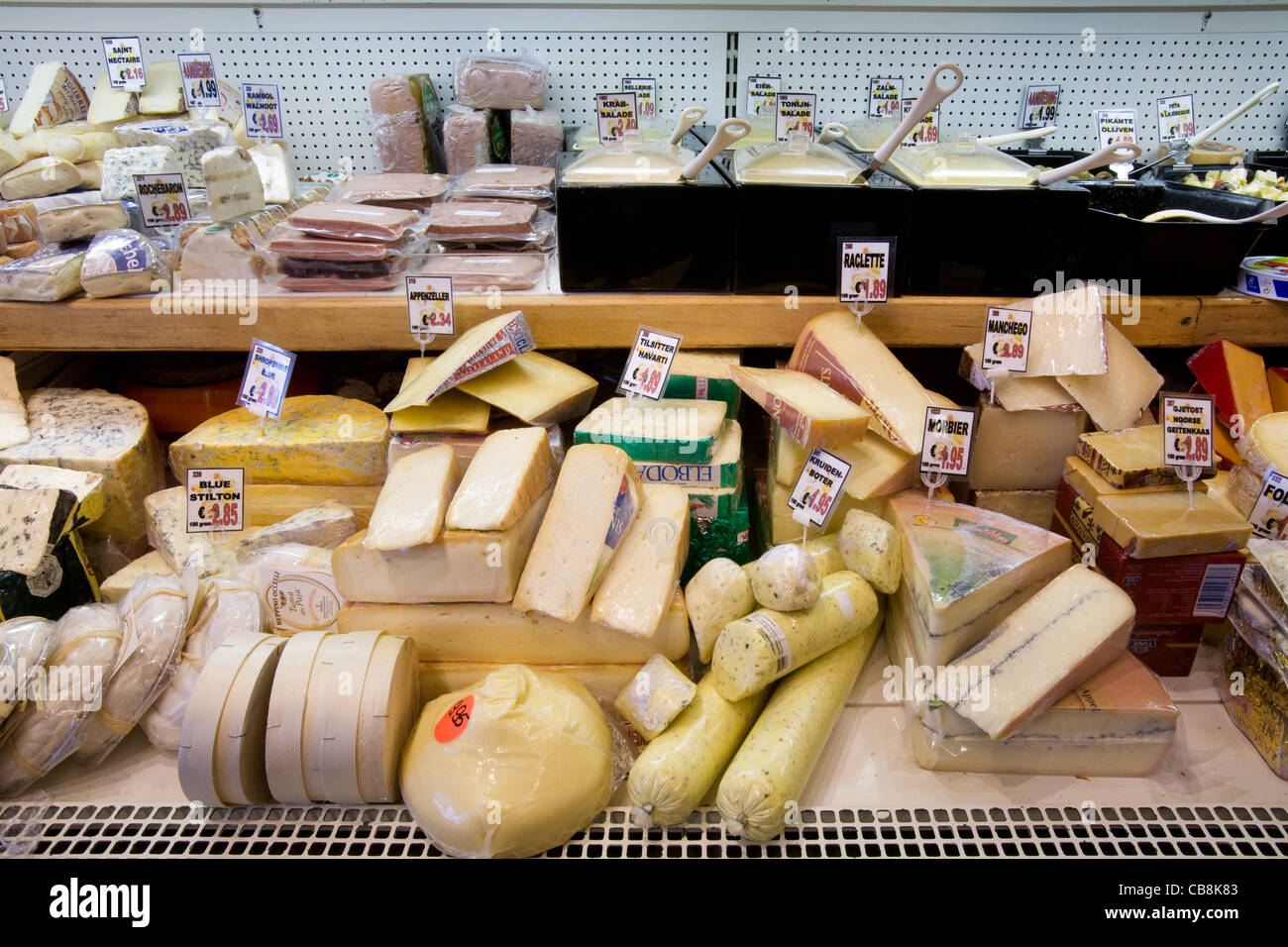 Magasin de fromage, Amsterdam, Pays-Bas Banque D'Images