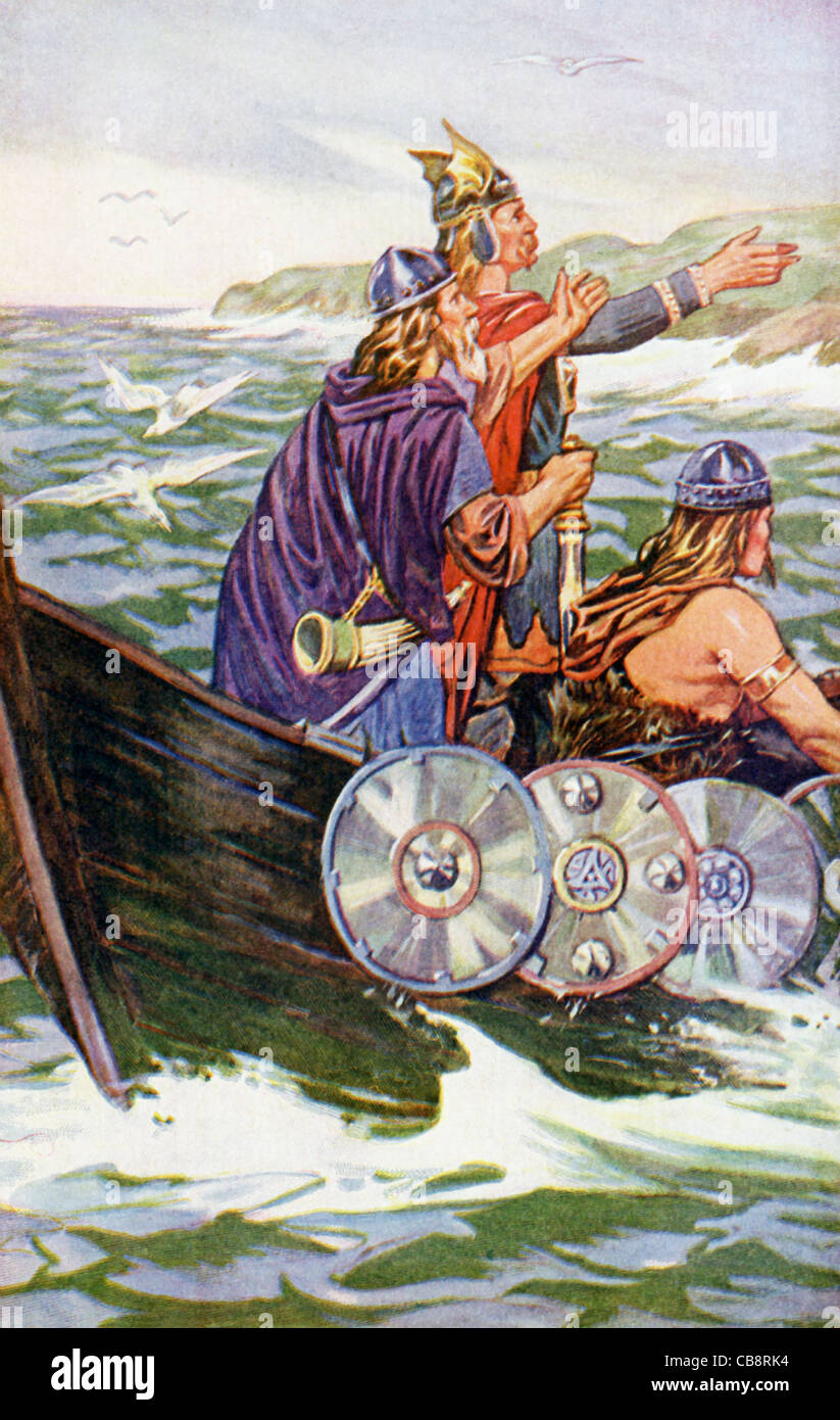 Leif Ericson est crédité comme l'atterrissage en Amérique du Nord 500 ans avant Christophe Colomb, faisant de lui le premier Européen à le faire. Banque D'Images