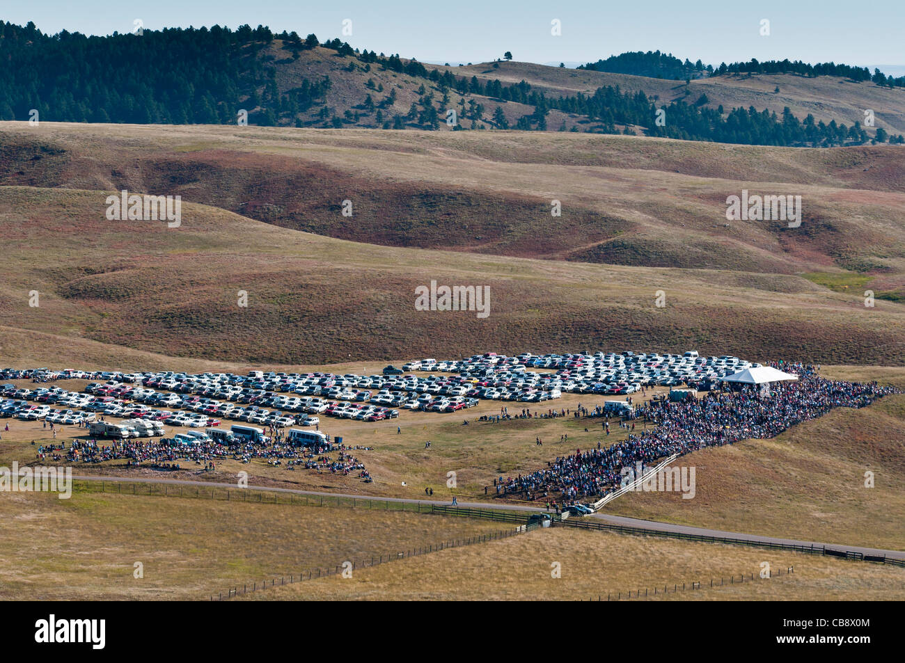 Parking et foule, Custer State Park Buffalo Roundup, Custer State Park, dans le Dakota du Sud