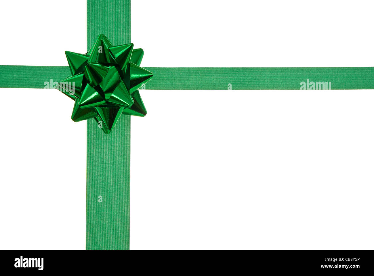 Ruban vert avec green bow on gift Banque D'Images