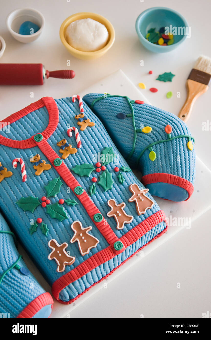 Gâteau de Noël chandail laid Banque D'Images