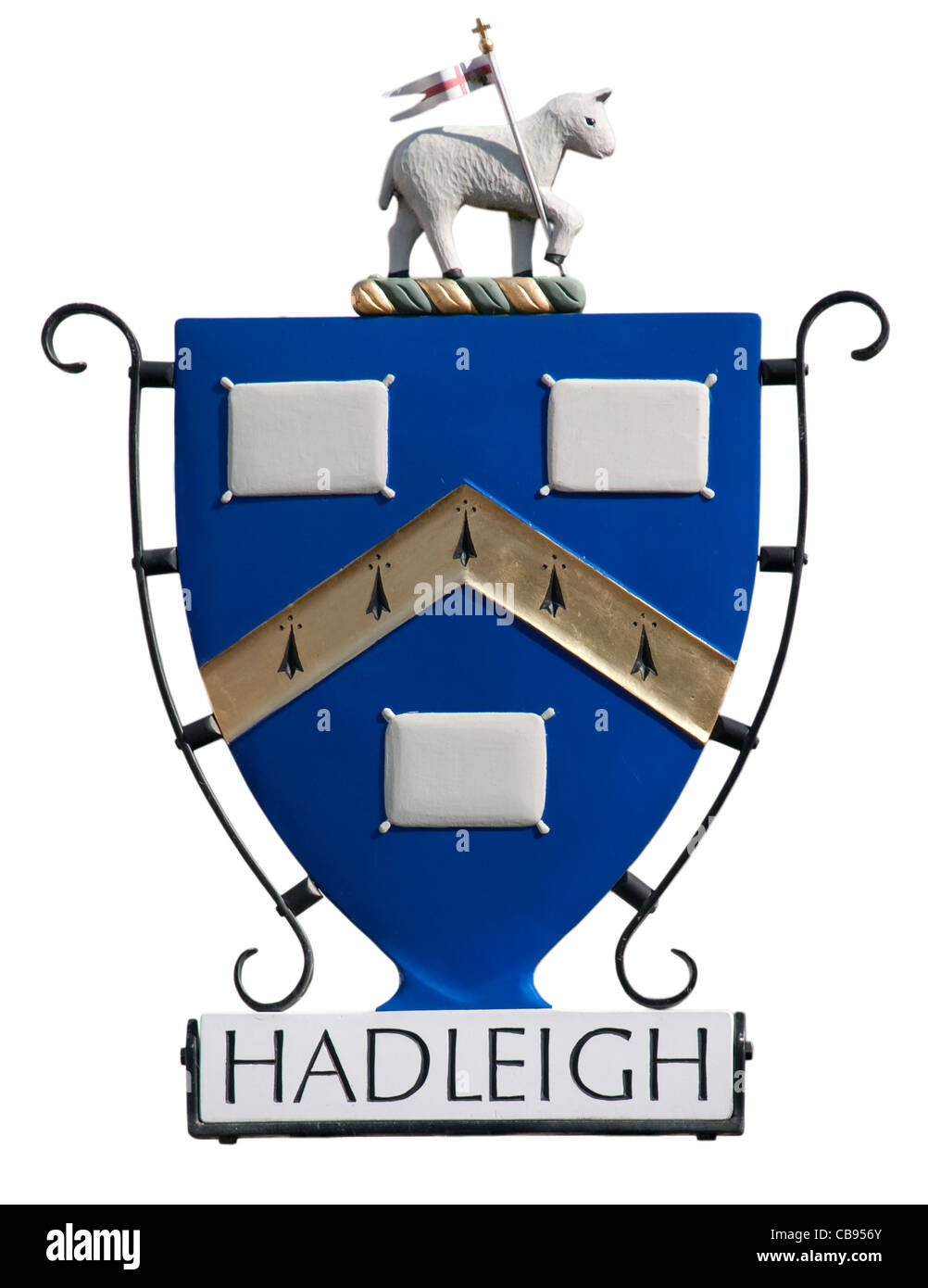Hadleigh Suffolk signe ville UK Banque D'Images