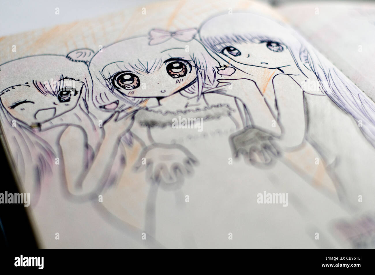 Détail De Dessins Manga De Style Japonais Dans Une Bande