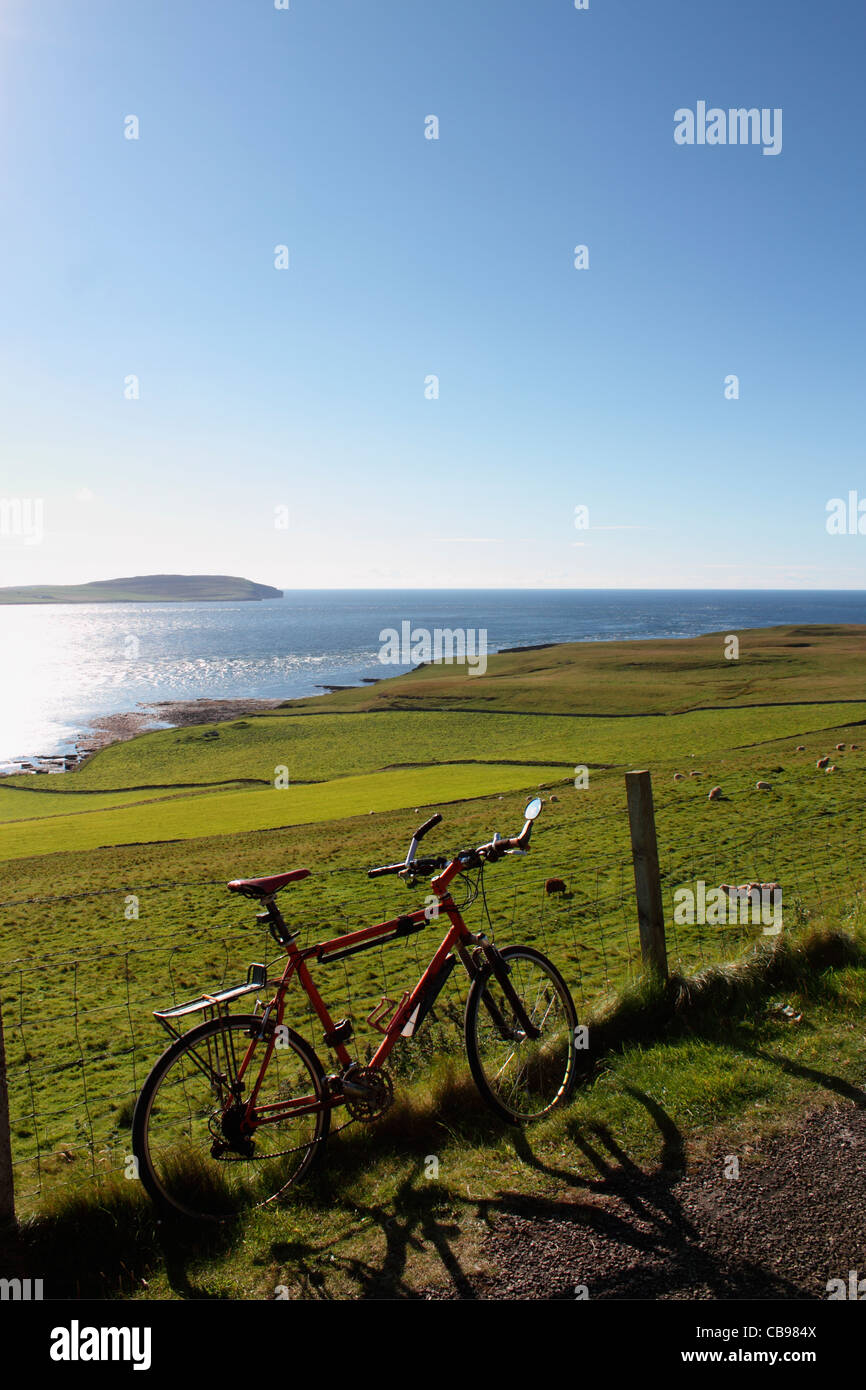 Orkney Islands, vélo sur Rousay Banque D'Images