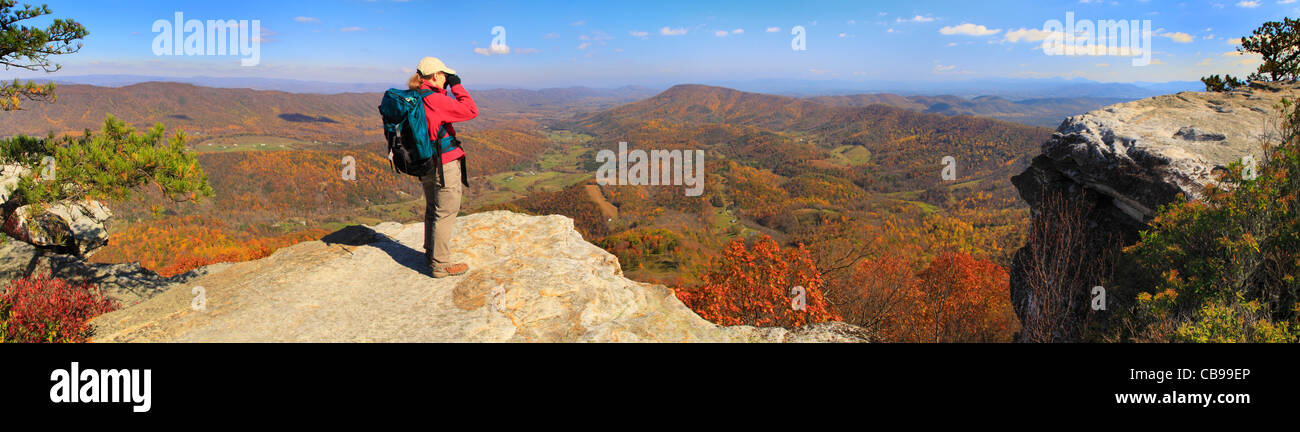 Bouton de McAfee, sentier des Appalaches, Roanoke, Virginie, USA Banque D'Images