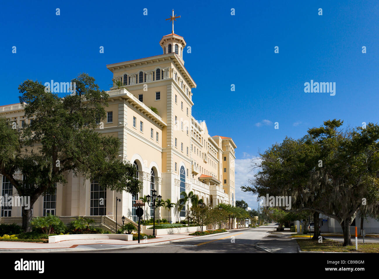 Le nouveau "super-pouvoir" au centre-ville de Clearwater, spirituel et siège de la mecque de l'Église de scientologie, Florida, USA Banque D'Images