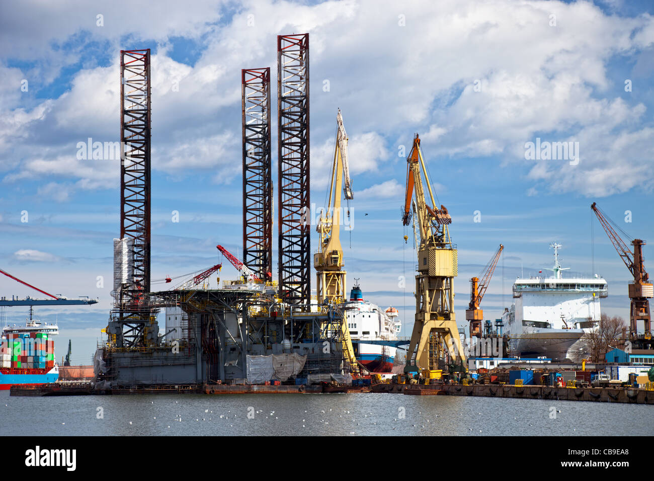 La plate-forme de réparation naval de Gdansk, Pologne. Banque D'Images