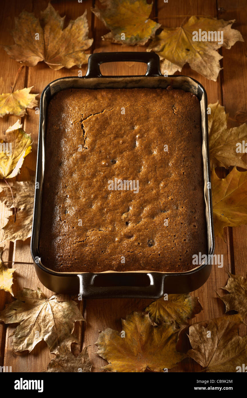 Parkin.avoine et traditionnel gâteau de gingembre Banque D'Images