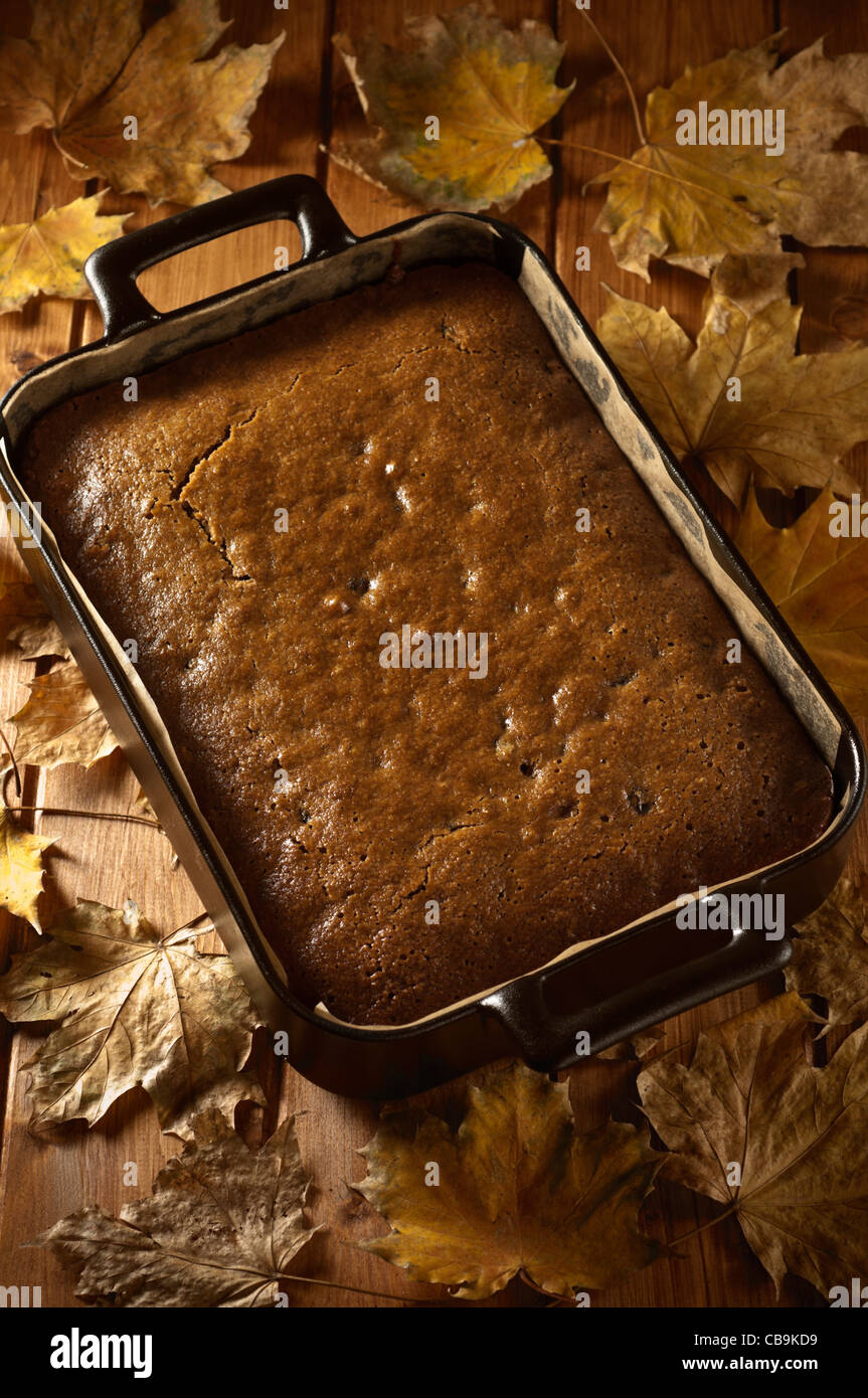 Parkin.avoine et traditionnel gâteau de gingembre Banque D'Images