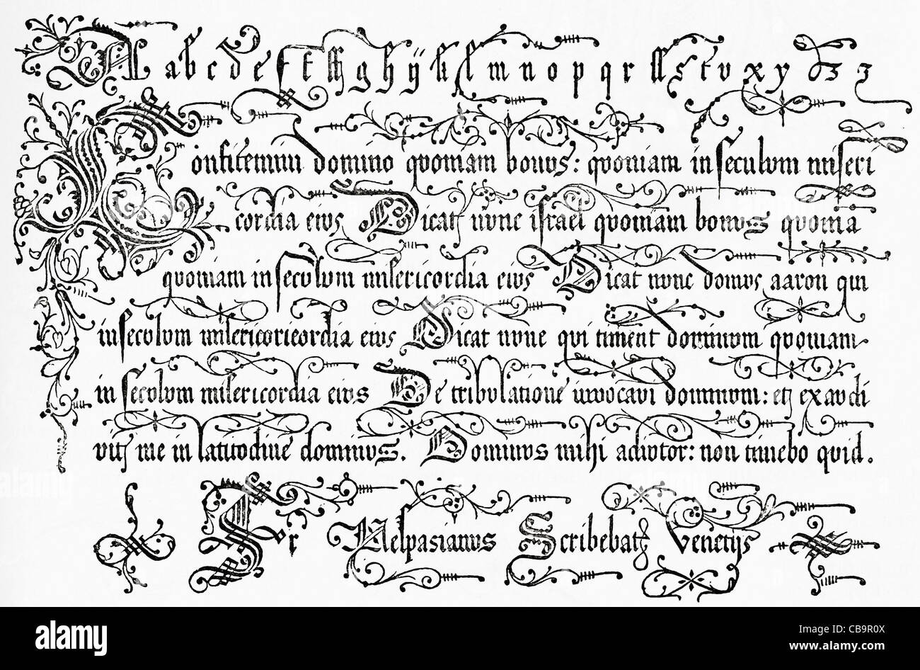 19e siècle télécopieur à partir de la copie de livre Vespanianus, un moine du 16ème siècle. Banque D'Images