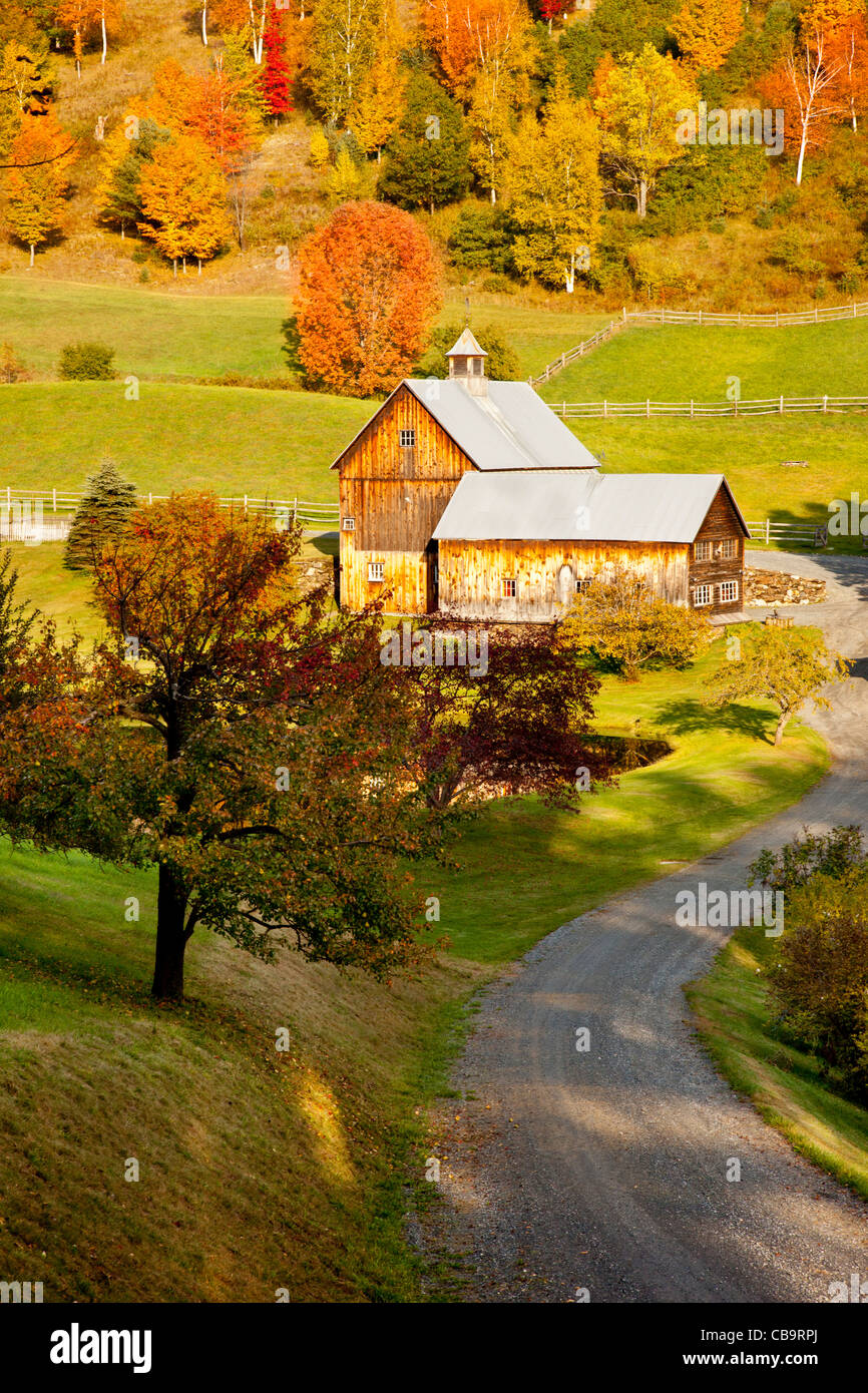 Belle Sleepy Hollow Farm en automne, Woodstock Vermont USA Banque D'Images
