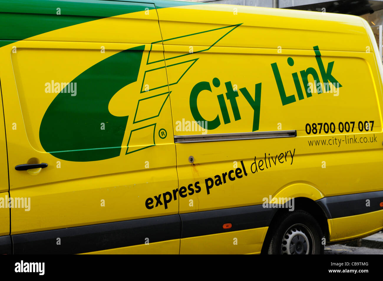 Livraison de colis express City Link Van, Cambridge, England, UK Banque D'Images