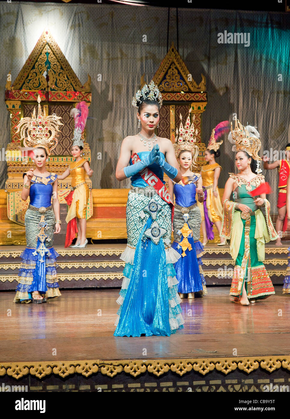 La Thaïlande et CULTURE Danse spectacle de travestis en Thaïlande Asie Banque D'Images