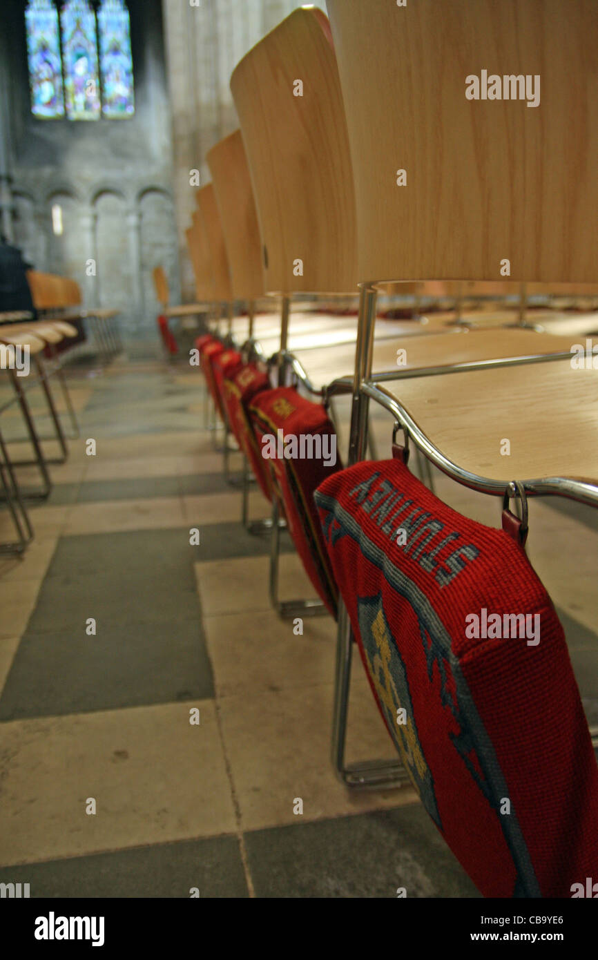 Sièges à l'intérieur de la cathédrale d'Ely, près de Cambridge Banque D'Images