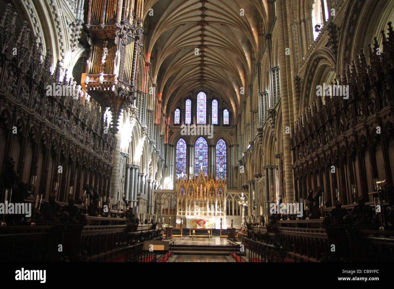 Intérieur de la cathédrale d'Ely dans le Cambridgeshire, Angleterre Banque D'Images