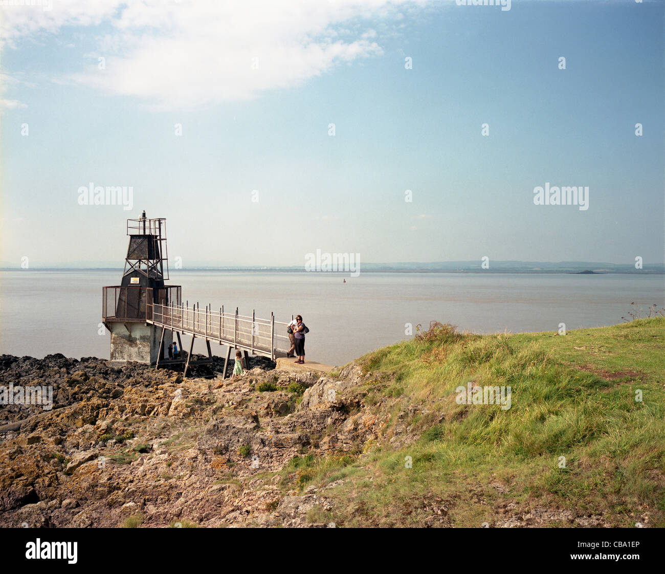 Phare de Battery Point, Portishead UK Banque D'Images