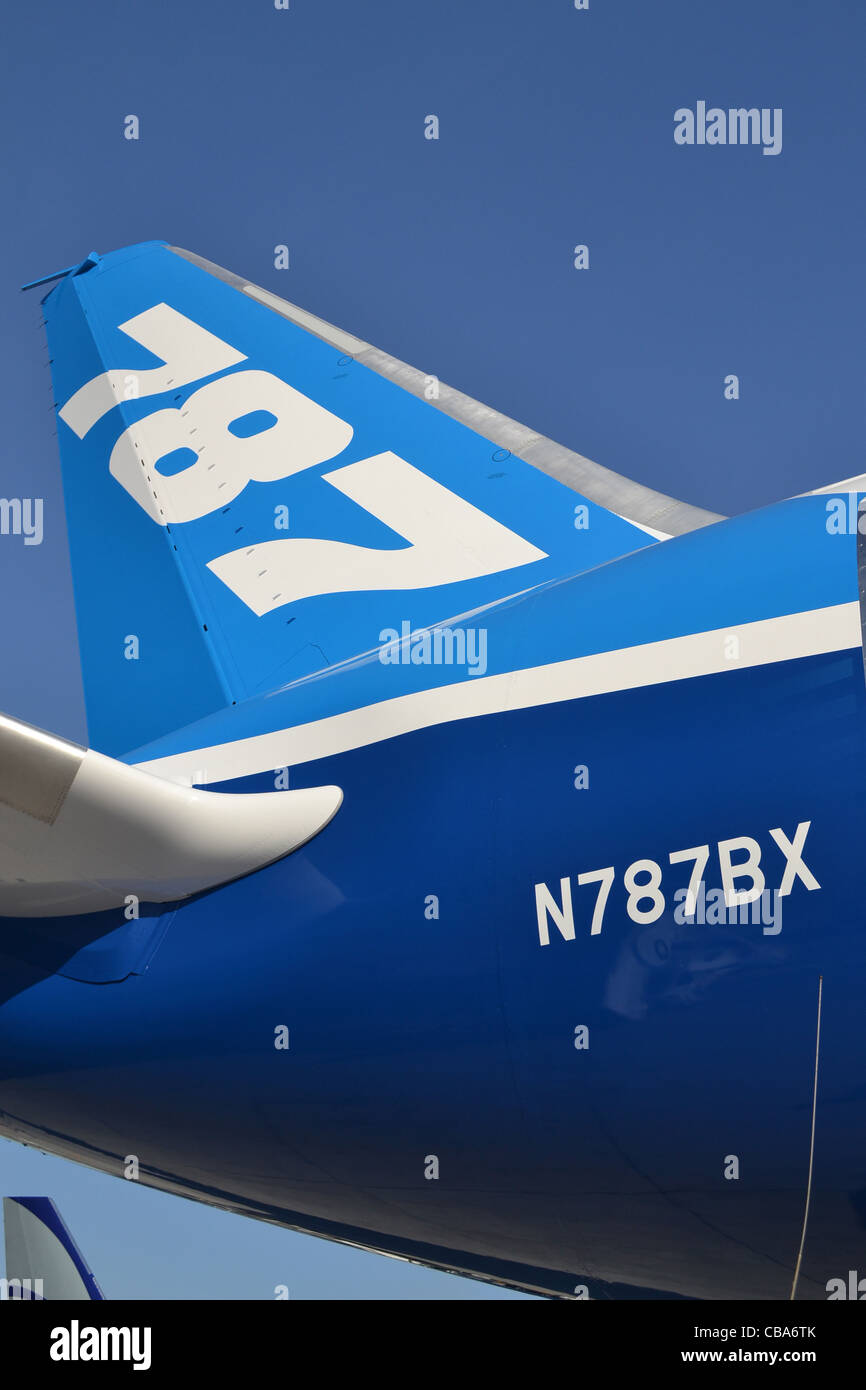 Queue et fin d'un Boeing 787 Dreamliner Banque D'Images