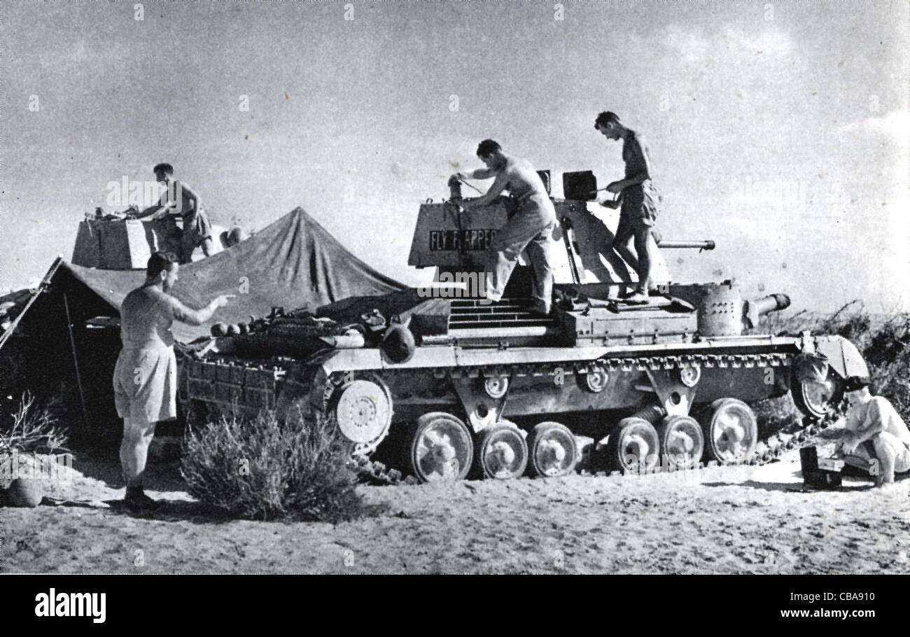 British WW11 A9 cruiser tank Valentine. L'Afrique du Nord. Banque D'Images