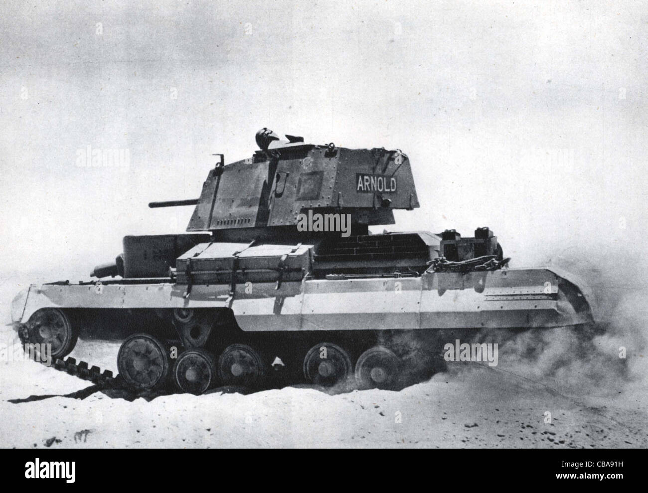 British WW11 cruiser tank Valentine. L'Afrique du Nord. Banque D'Images