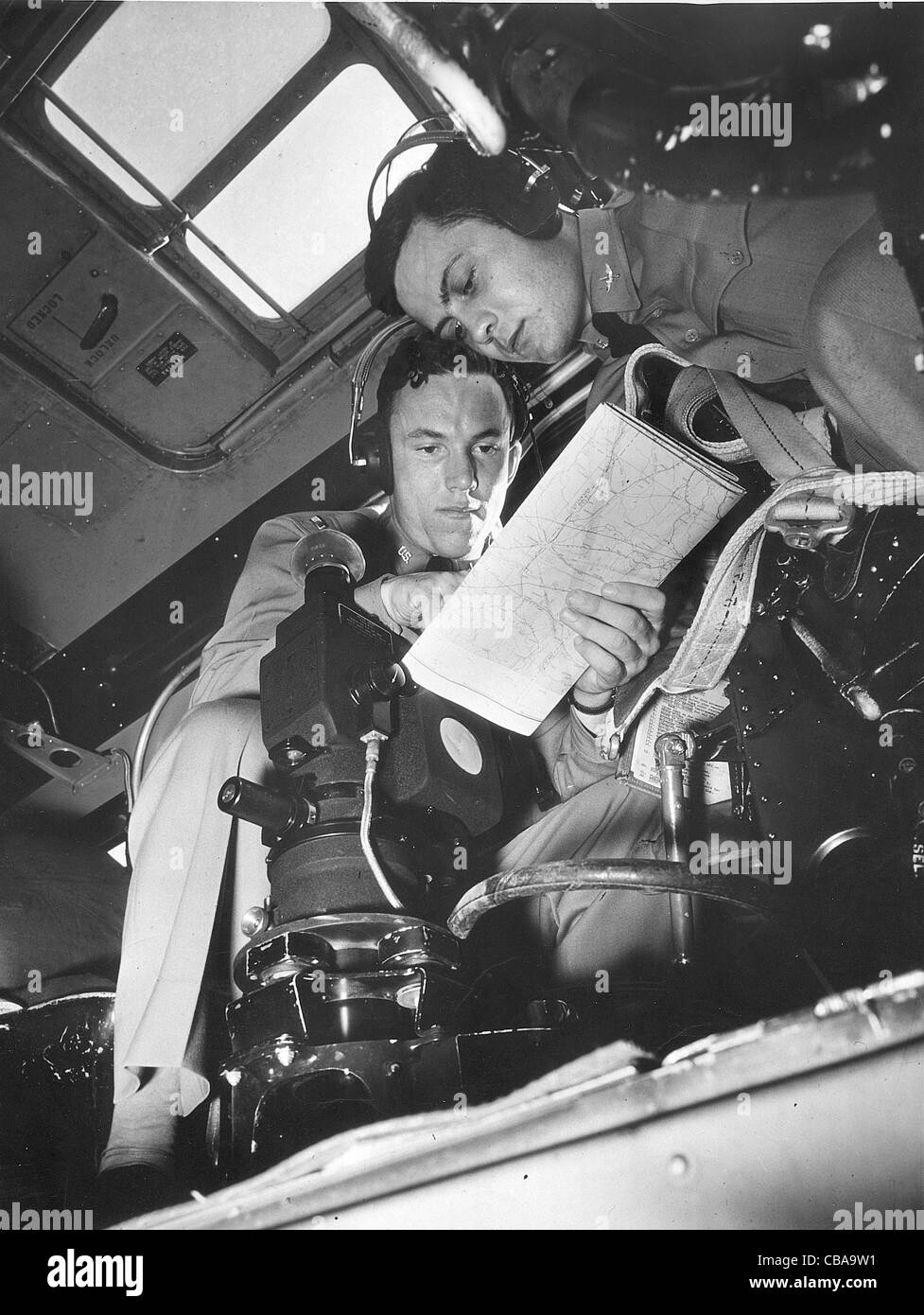 WW11 bombardier USAAF américaine bomb aimers suivent une formation Banque D'Images