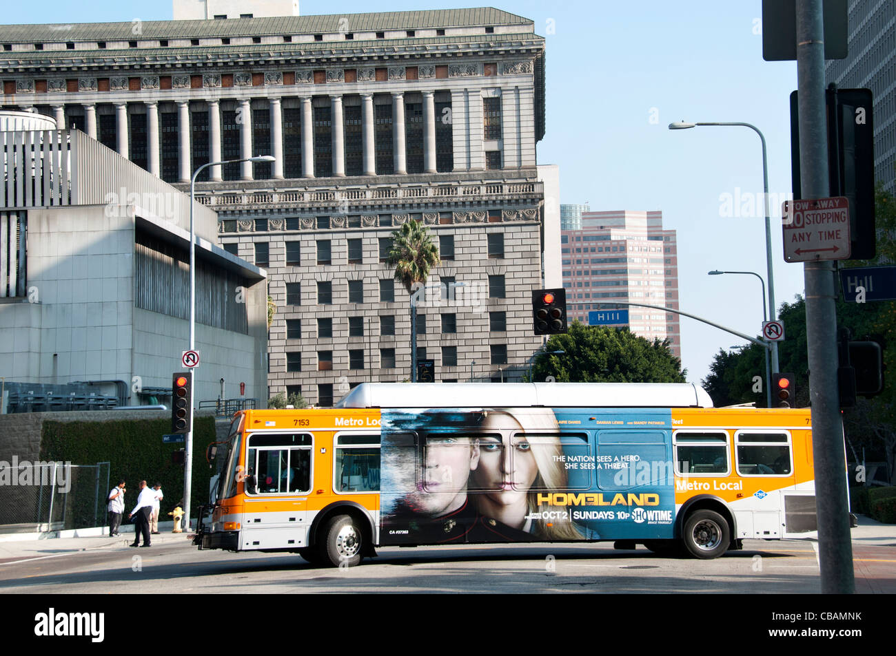 Les transports en bus du centre-ville Ville de Los Angeles, États-Unis d'Amérique États-Unis d'Amérique Banque D'Images