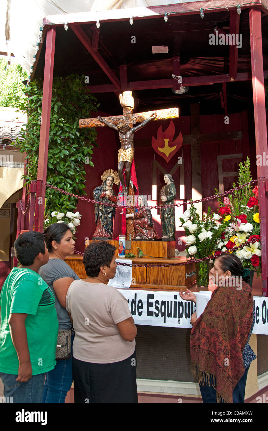 Église ancienne Plaza Centre-ville de El Pueblo espagnol Espagne Los Angeles California United States Banque D'Images