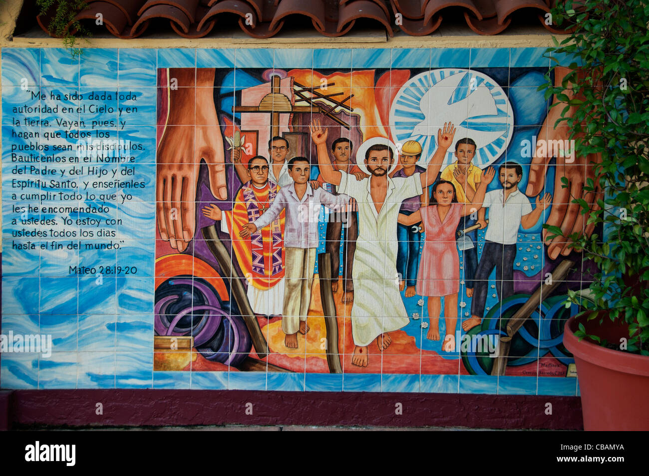 Église ancienne Plaza Centre-ville de El Pueblo espagnol Espagne Los Angeles California United States Banque D'Images