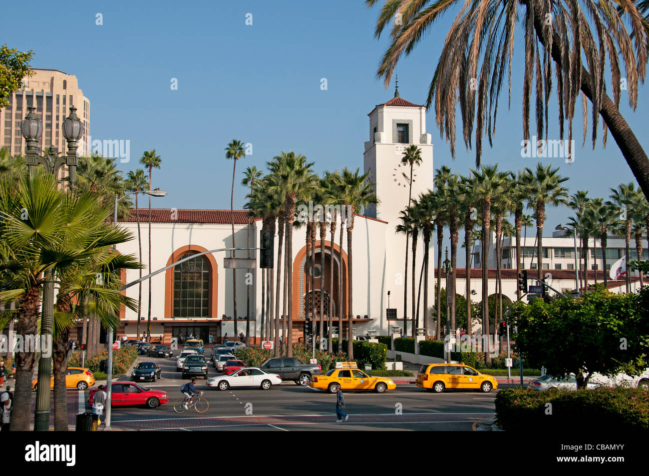 La gare Union au centre-ville El Pueblo espagnol Espagne Los Angeles California United States Banque D'Images