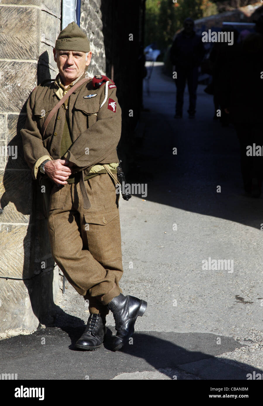 1940 British Army PARATROOPER PICKERING, NORTH YORKSHIRE 15 Octobre 2011 Banque D'Images