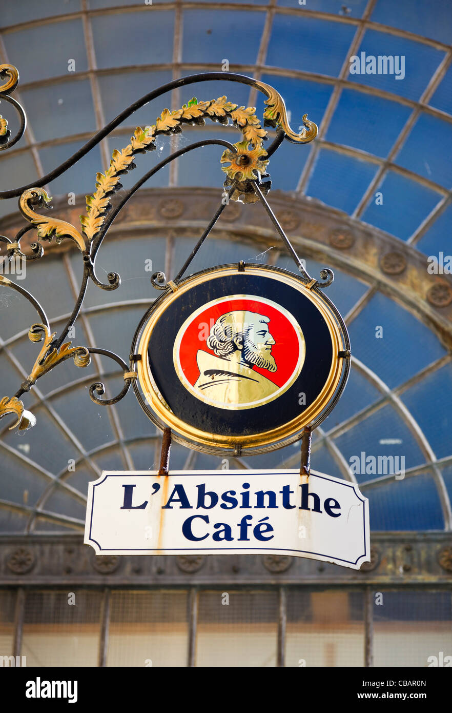 L'absinthe bar café signe, France Banque D'Images