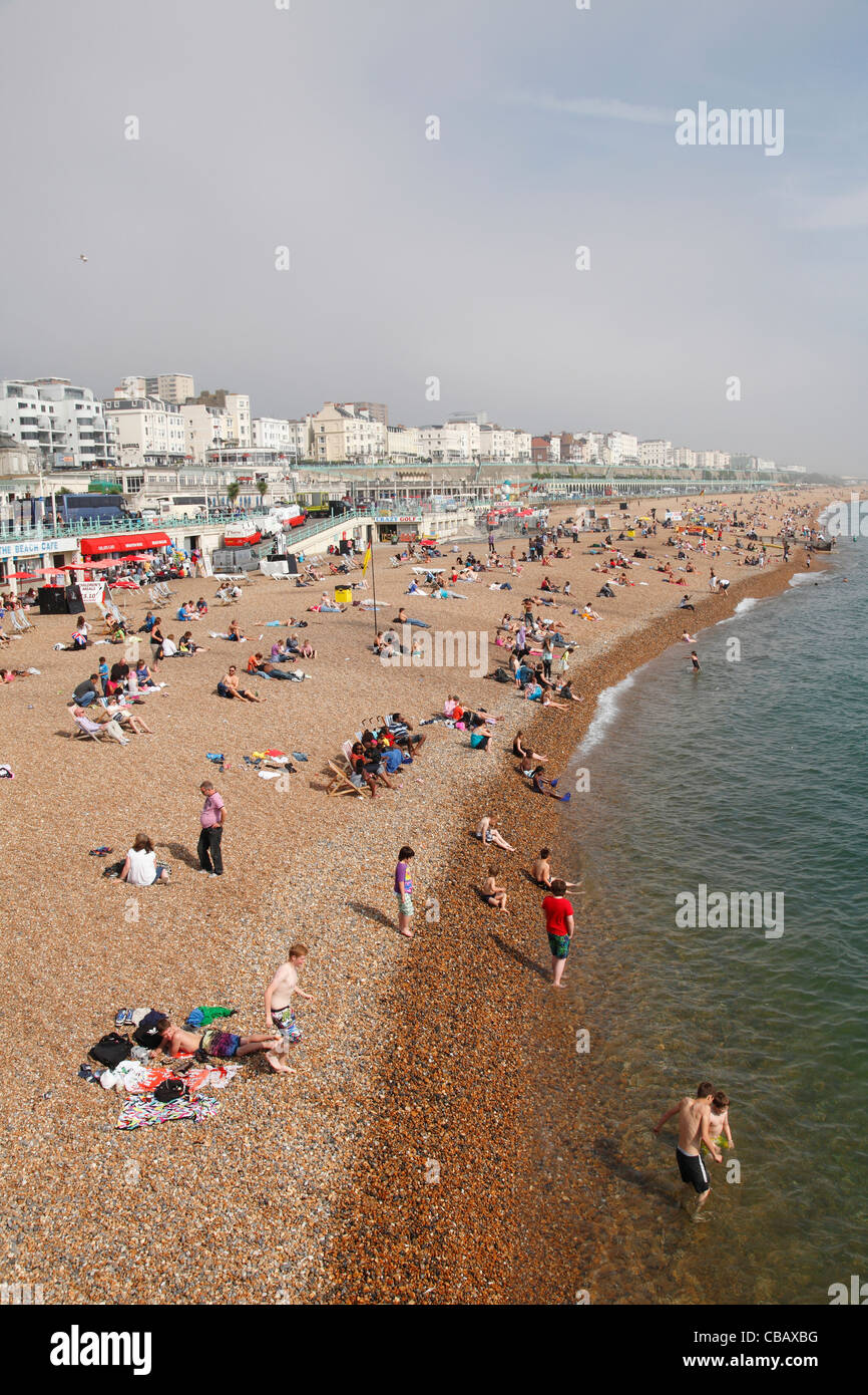 La plage de Brighton, Brighton, West Sussex, Angleterre, Royaume-Uni Banque D'Images