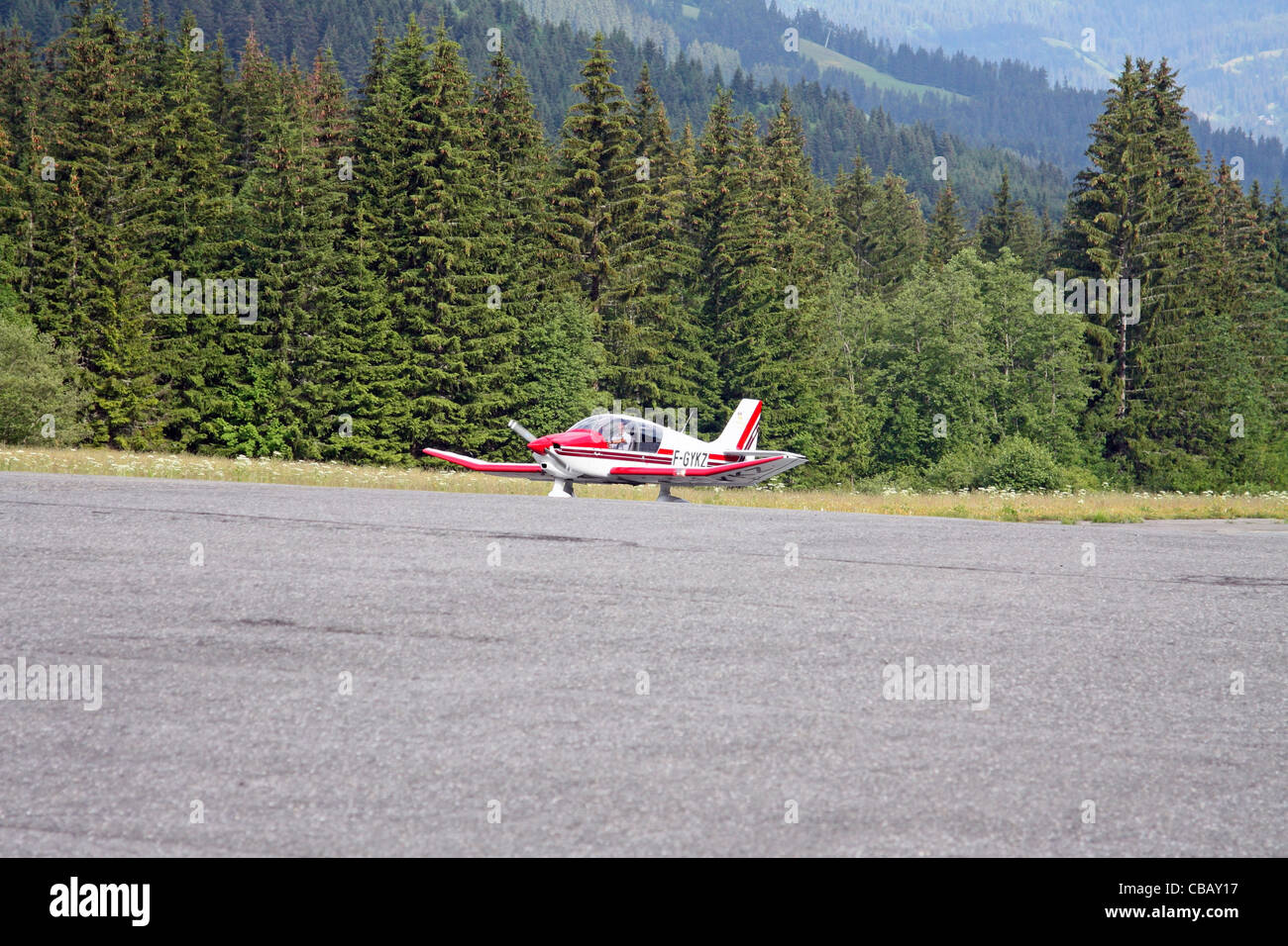 À l'aviation légère de l'altiport de Megève, Megève, Haute-Savoie, Rhône-Alpes, France, Alpes Banque D'Images