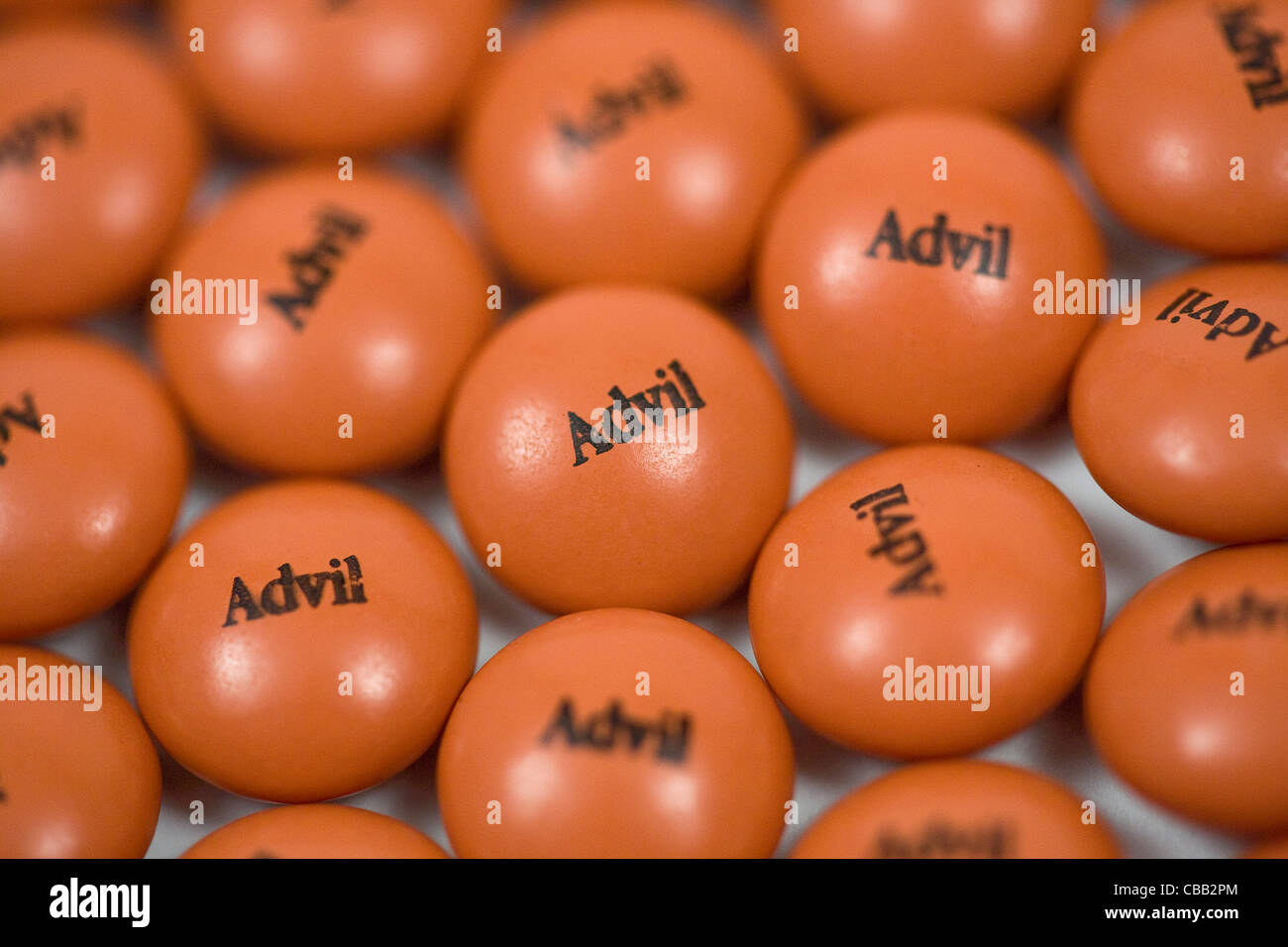 L'ibuprofène Advil comprimés. Banque D'Images