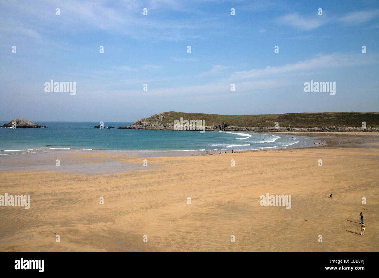 Plage de crantock sur la côte nord des Cornouailles Banque D'Images