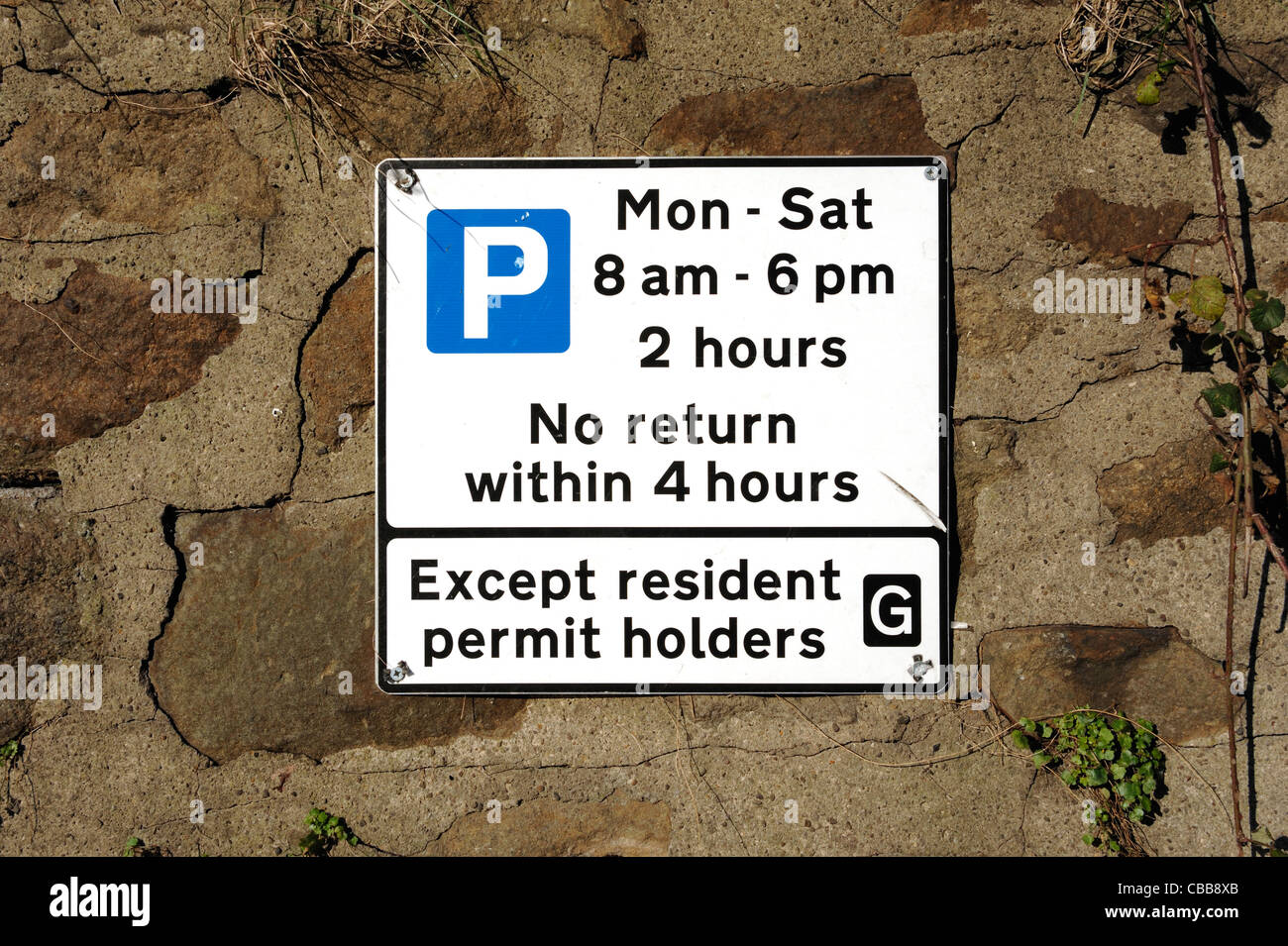 Parking parking pour les résidents signe Banque D'Images