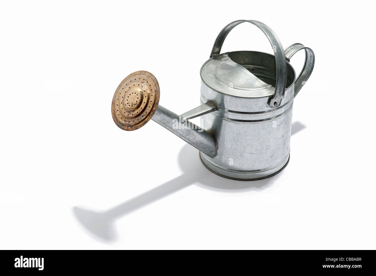Un arrosoir en métal Banque D'Images