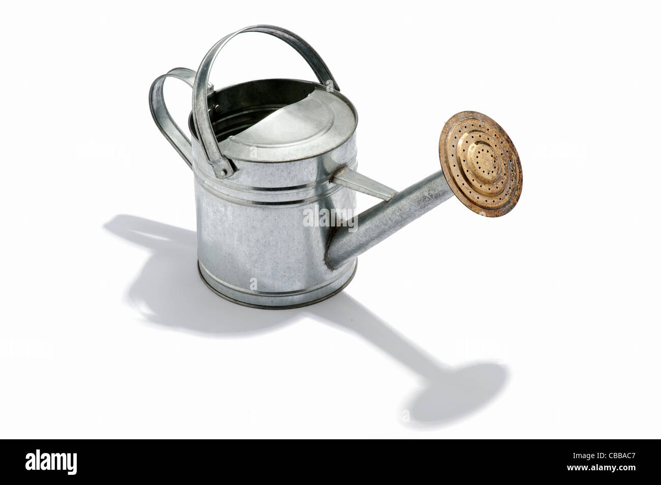 Un arrosoir en métal Banque D'Images