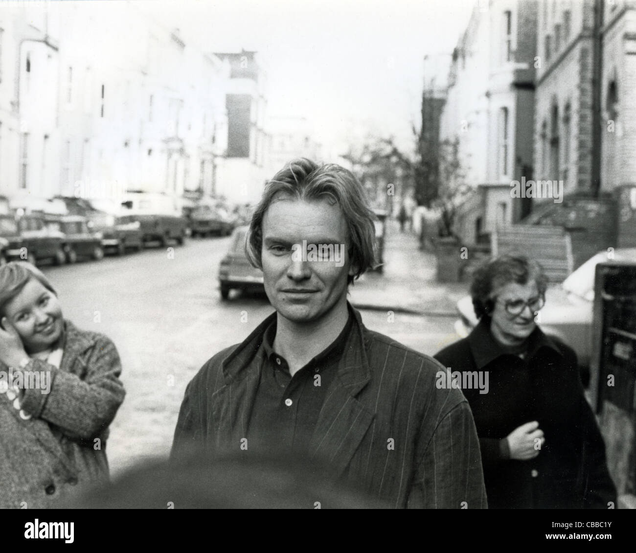 La police Sting sur son chemin d'enregistrer le premier single Live Aid en 1985 Banque D'Images